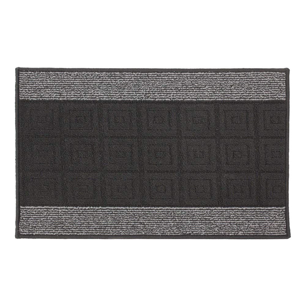 JVL Palmero Machine Washable Latex Backed Carpet Door Mat, Black/Grey, 40 x 70 cm (Rectangular) - Image 4