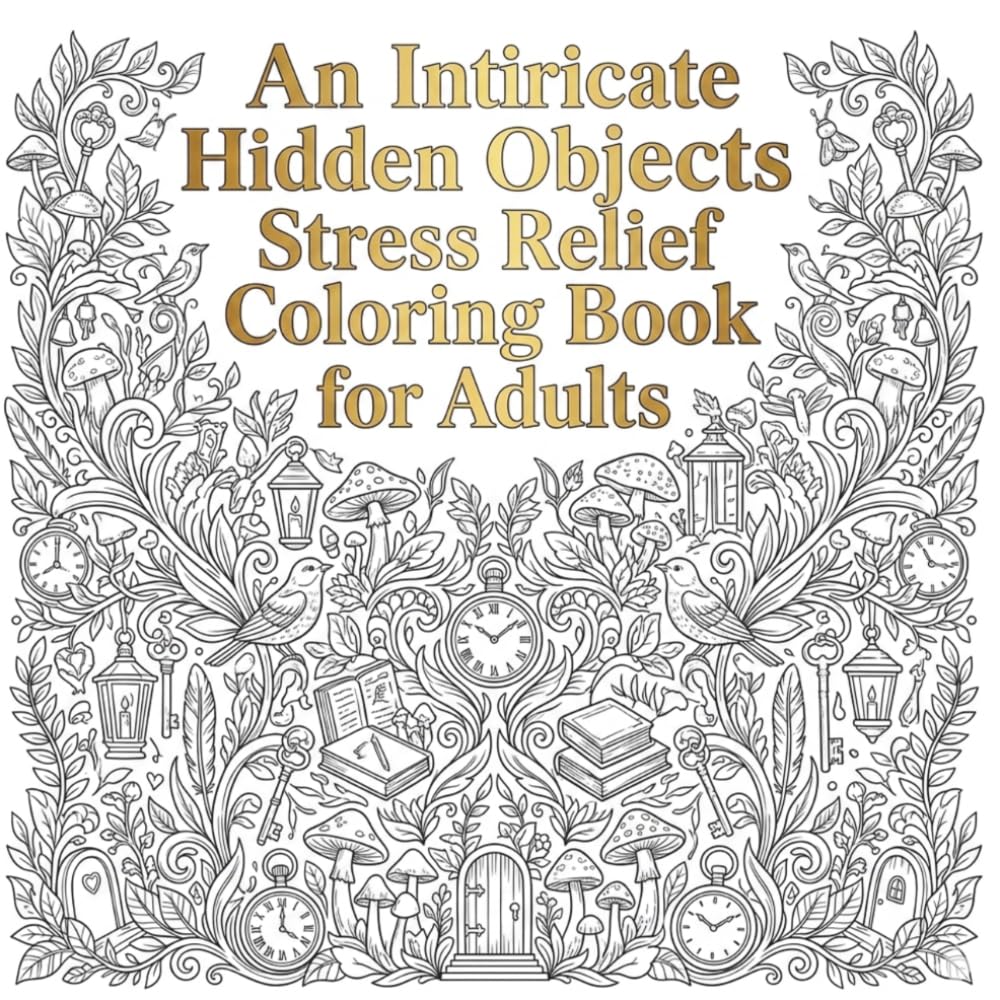 An Intricate Hidden Objects Stress Relief Coloring Book for Adults: A Progressive Scavenger Hunt Challenge with 75 Pages of Intricate Art: From Easy ... Hidden Object Puzzles for Adult Relaxation.