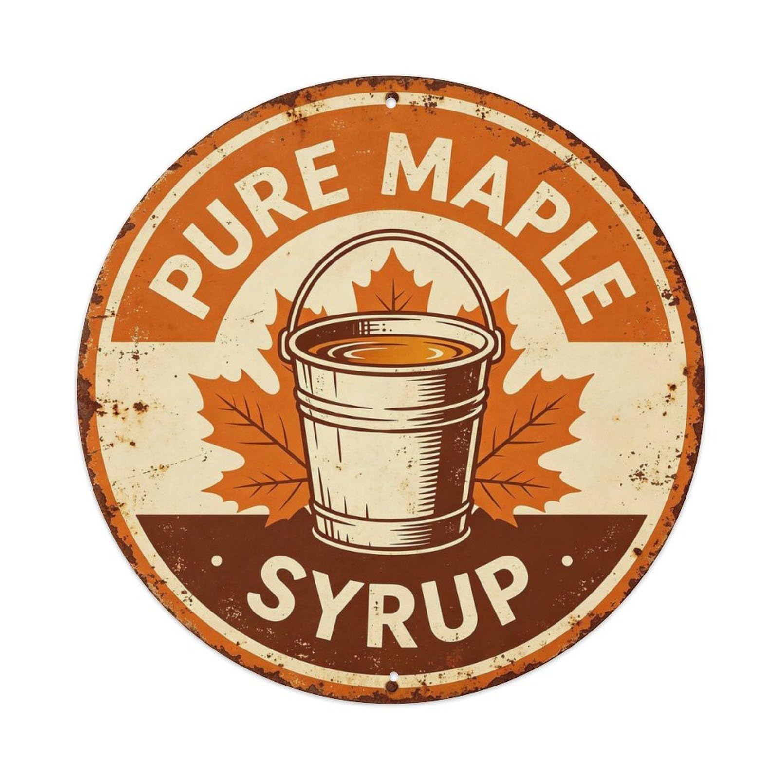 Rustic Pure Maple Syrup Farm Metal Tin Sign Plaque