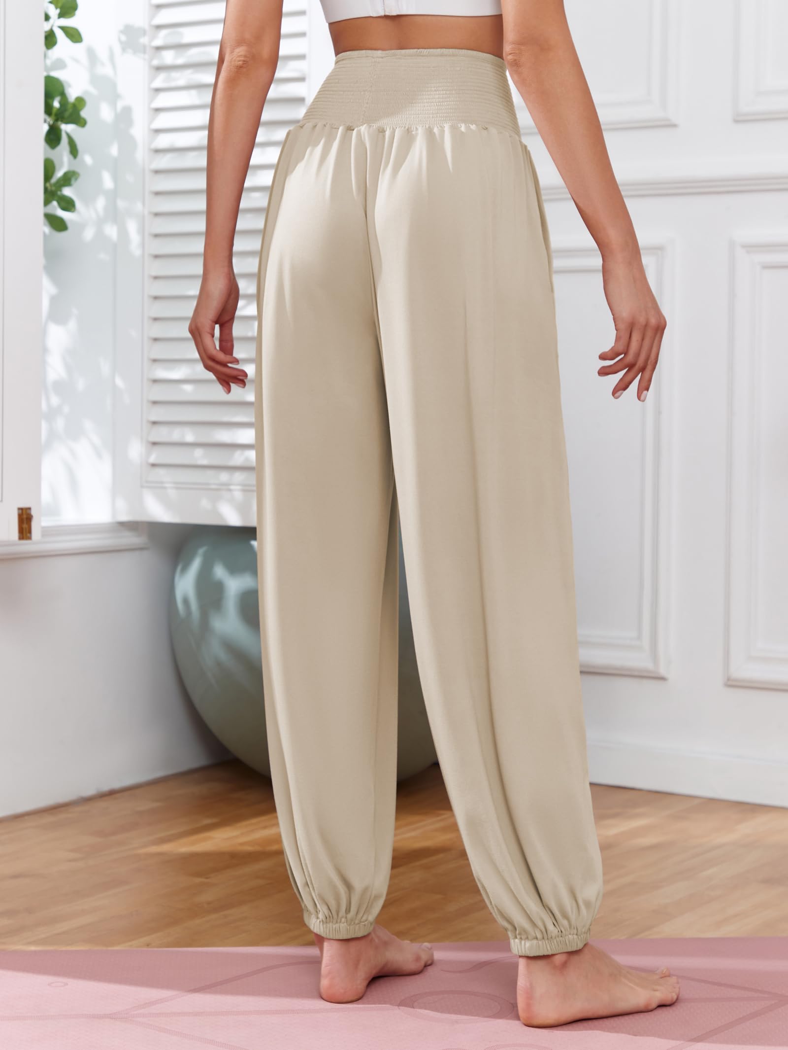 Famulily Pantaloni harem da donna, a vita alta, per yoga, allenamento, elasticizzati, taglie S-XXL