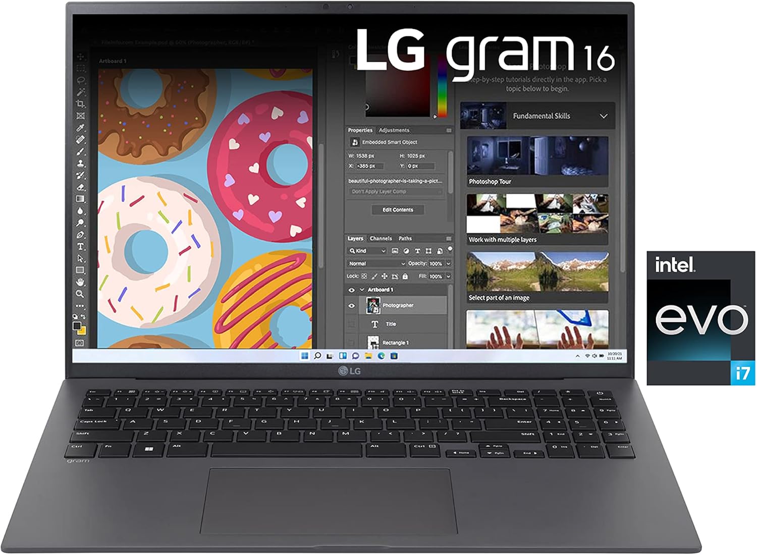 LG Gram 16Z90R, Display Anti-Glare IPS 16 QHD 16:10, 2560x1600, Intel EVO i7-1360P, RAM 16GB DDR5, SSD 1TB, Intel Iris Xe, Batteria 80Wh, Thunderbolt4, Win11 Home, Tastiera Italiana, 1199g, Grigio