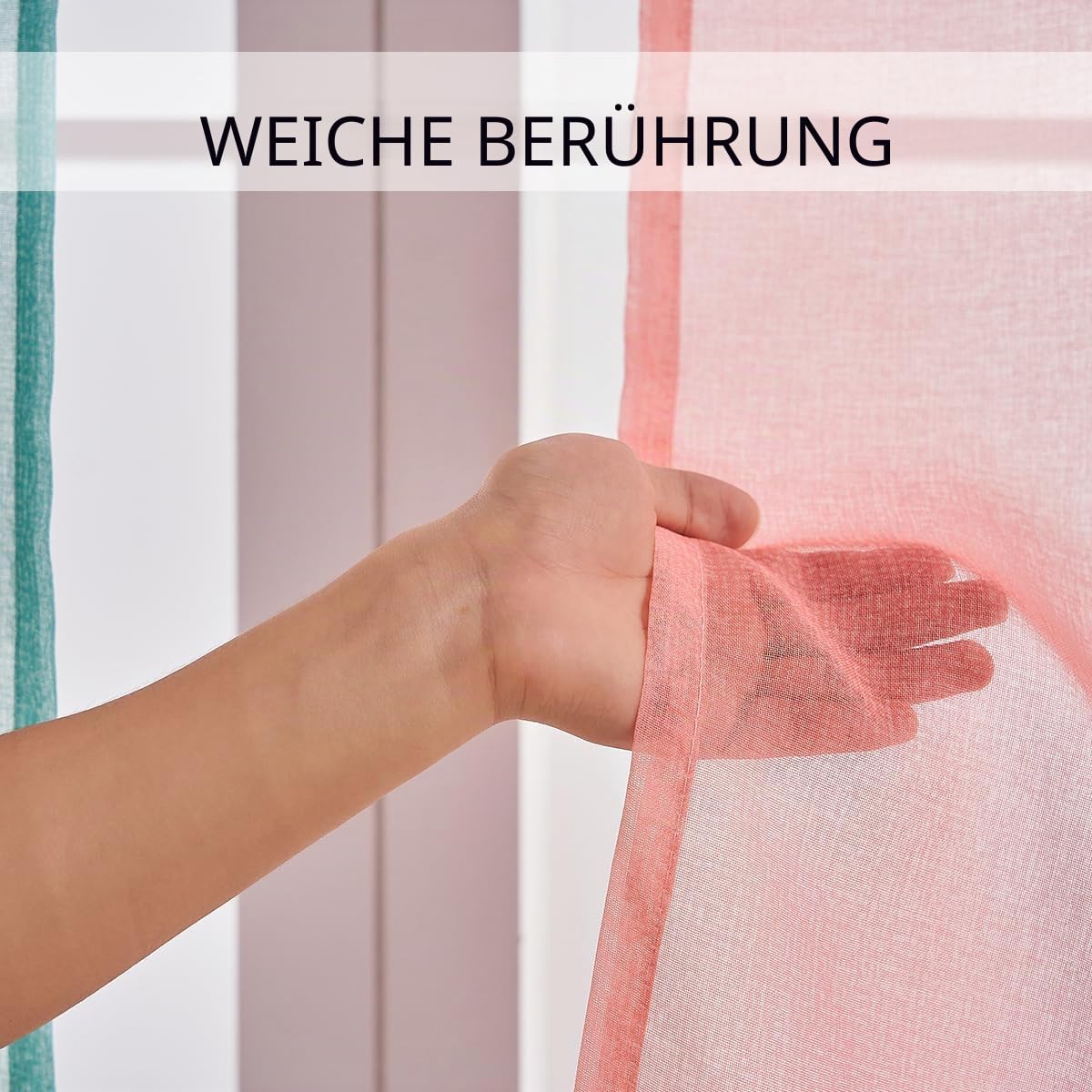 2-teilige Vorhänge für Mädchenschlafzimmer, halbtransparente Vorhänge mit Farbverlauf für Kinderzimmer, Wohnzimmer, Themenzimmer (Rosa Blau Lila, B132xH213 cm)