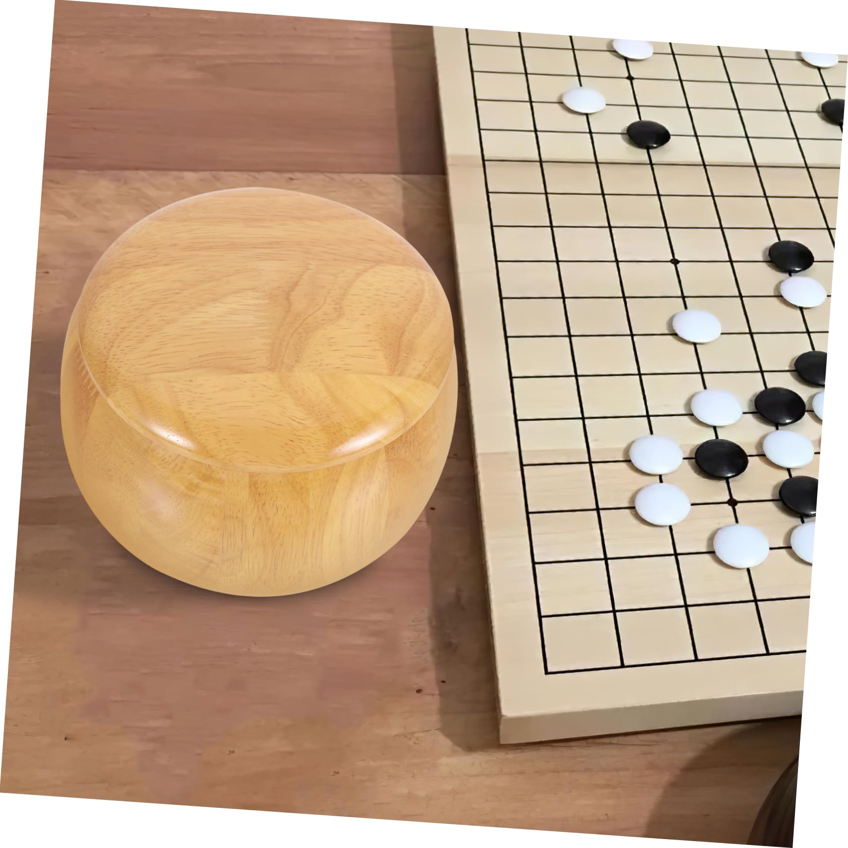 Conteneurs de Stockage en Bois Léger pour Pièces de Go, Lot de 2 Bols Portables Couleur Kaki, pour Salle de Jeu D'échecs à Domicile