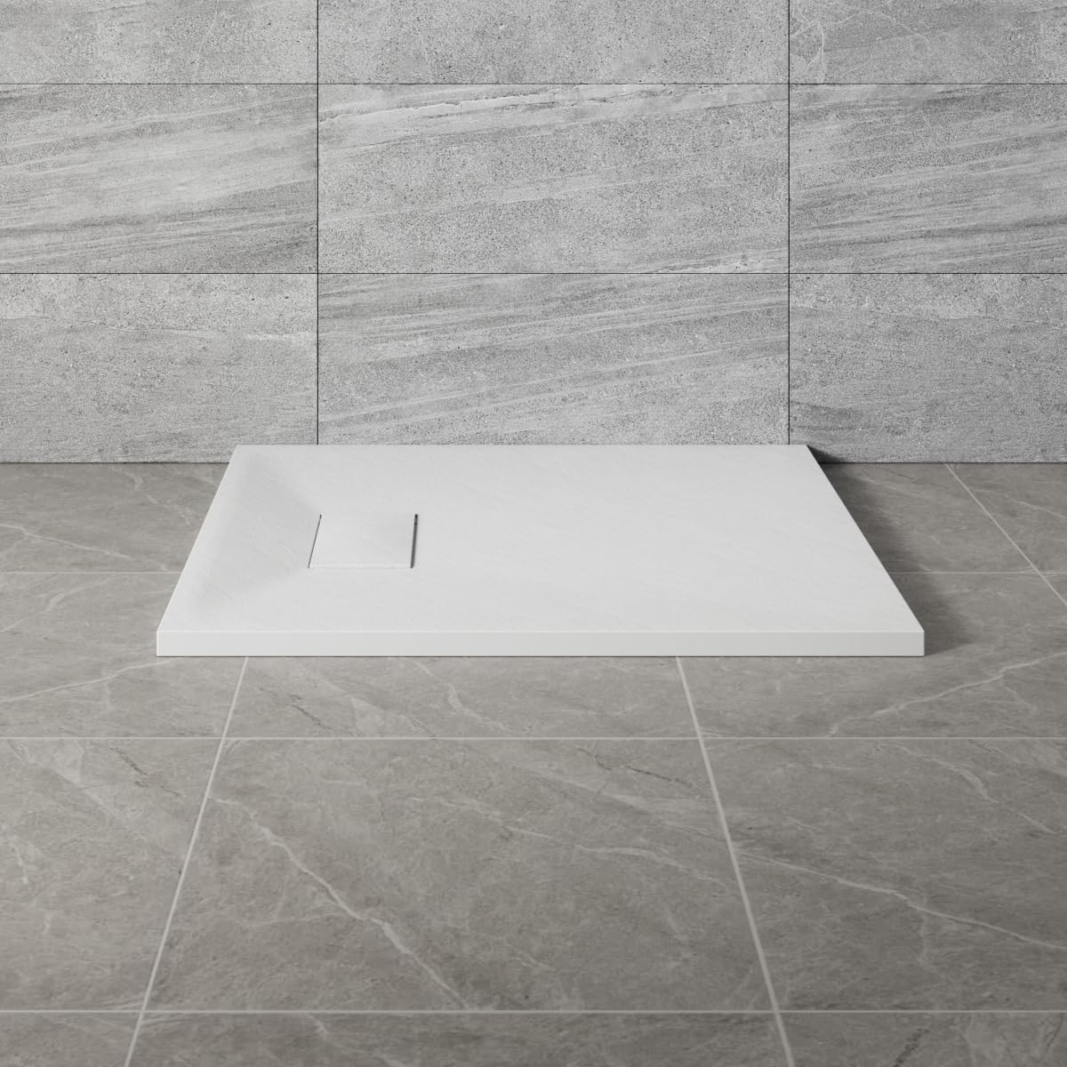 Nrg White 900X700mm Smc Rectangle Shower Tray Slip-Resistance Bathroom Shower Enclosure Base Tray