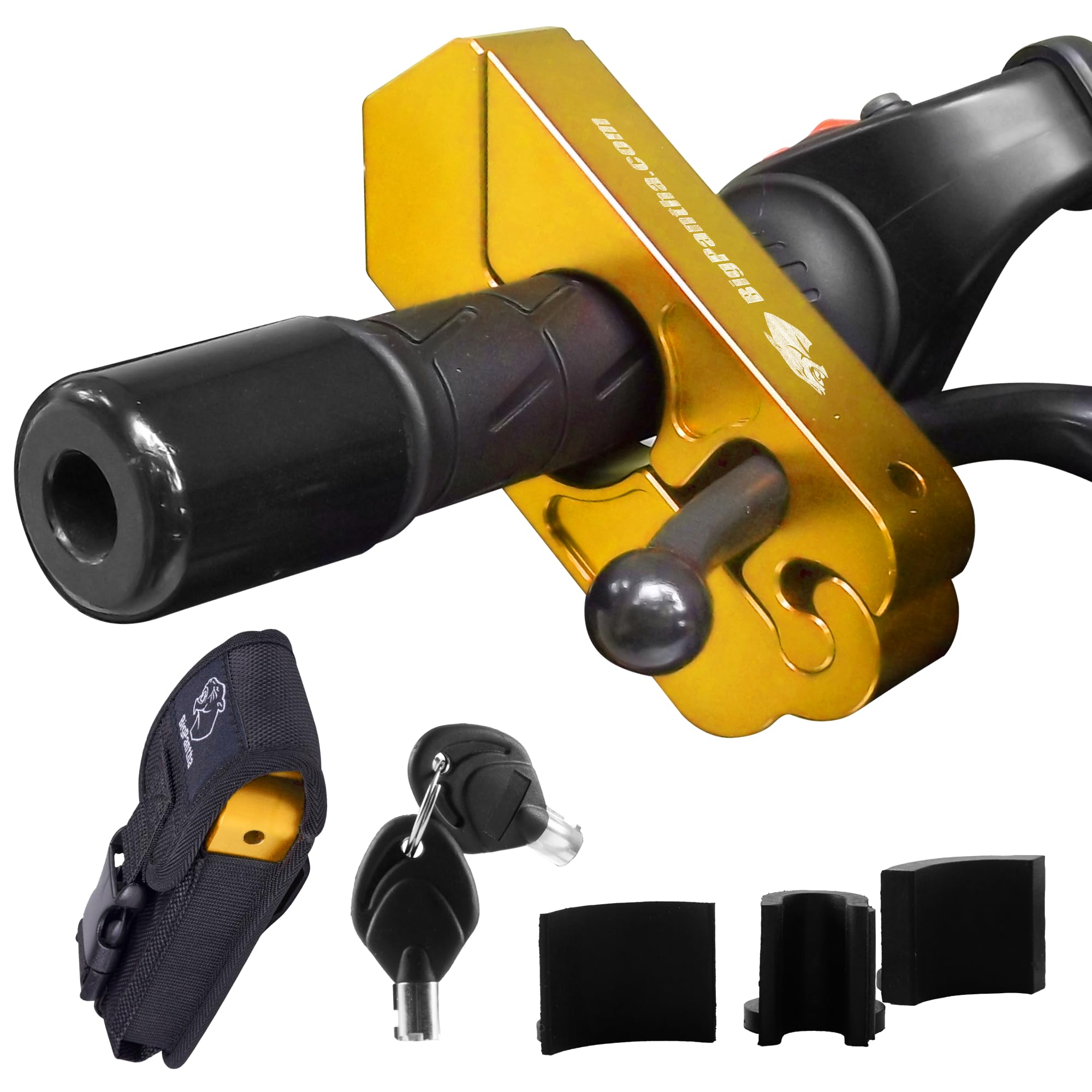 BigPantha Motorcycle Grip Lock - Heavy Duty Brake/Handlebar/Throttle Security for Bikes, Scooters, Mopeds, or ATVs in Under 5 Seconds! - Anti-Theft W/