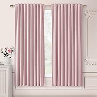 Vista 12 de SHINELAND Cortinas opacas de 102 pulgadas para sala de estar, cortinas opacas con pestaña trasera de 102 pulgadas de largo para dormitorio