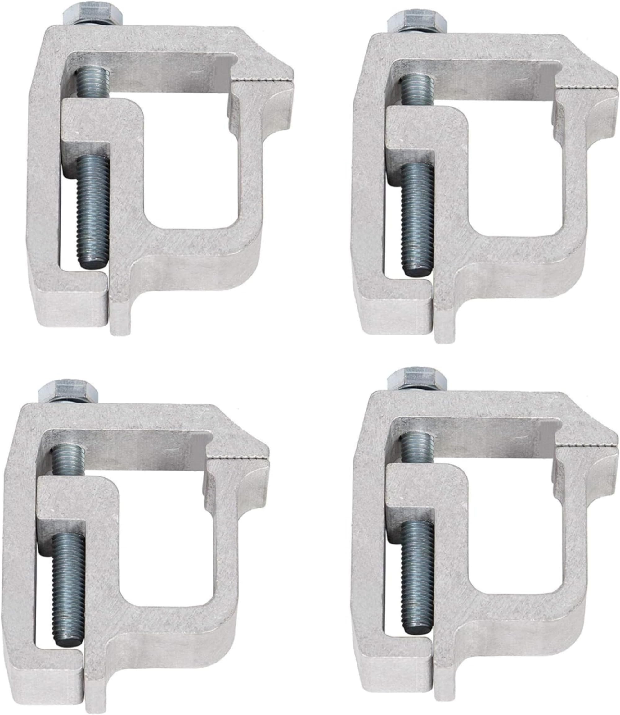 KUAFU Truck Cap Mounting Clamps Compatible with Chevrolet Chevy Ford Dodge Ram Sierra Dakota Ram 1500 2500 3500 F150 F250 for Mounting Caps Camper Shell Topper Canopy Heavy Duty Aluminum (4Pcs-Silver)