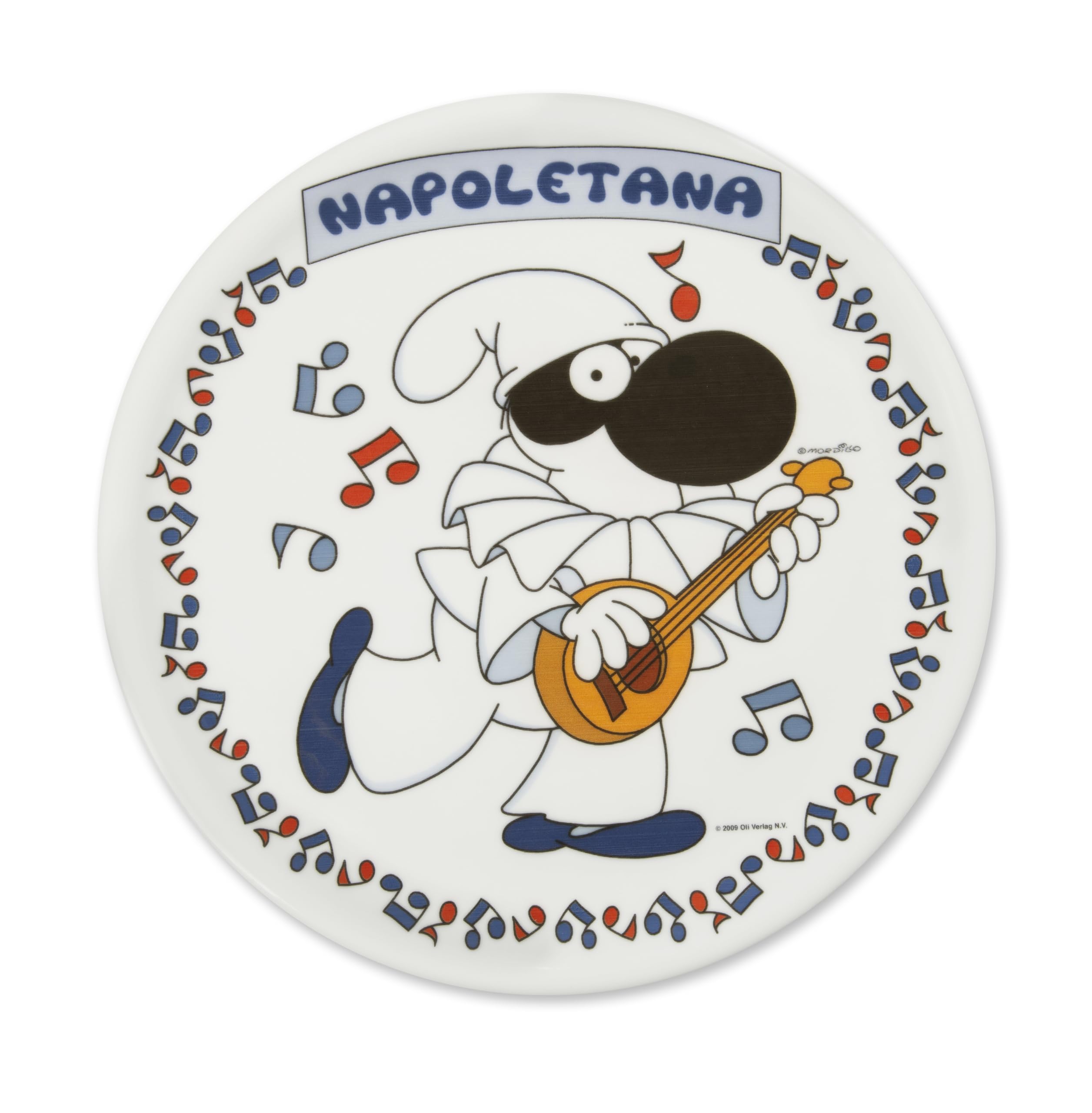 Excelsa Mordillo Set 6 Piatti Pizza in Porcellana, Decorati con Personaggi, 30,5 cm