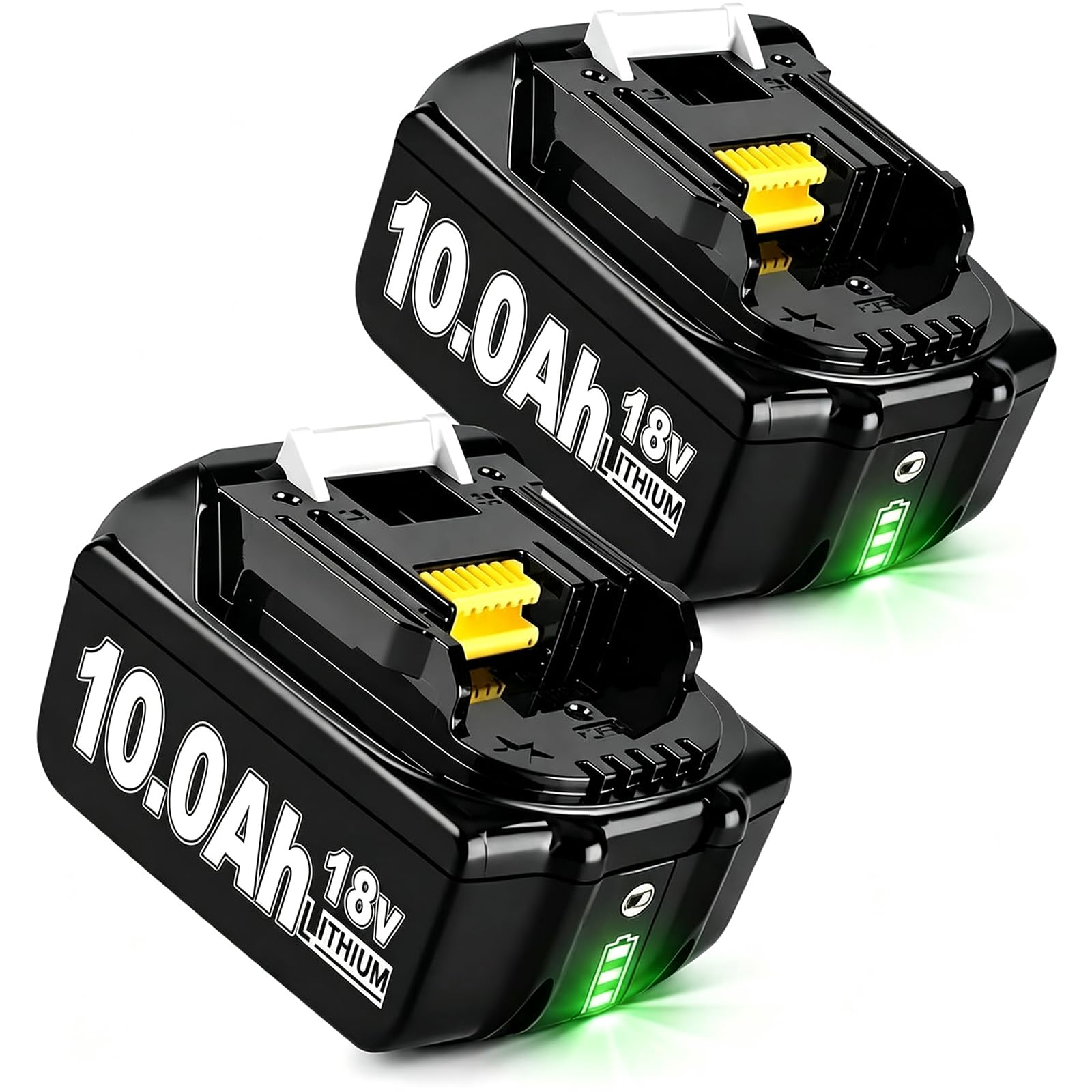 2Stück10000mAh Ersatzakku für Makita Akku 18V LXT-18V-Serie | Kompatibel mit BL1830 BL1840 BL1860B BL1850B & 18V LXT Geräten wie Bohrmaschinen, Kettensägen, Rasenmähern für Profi-Hand