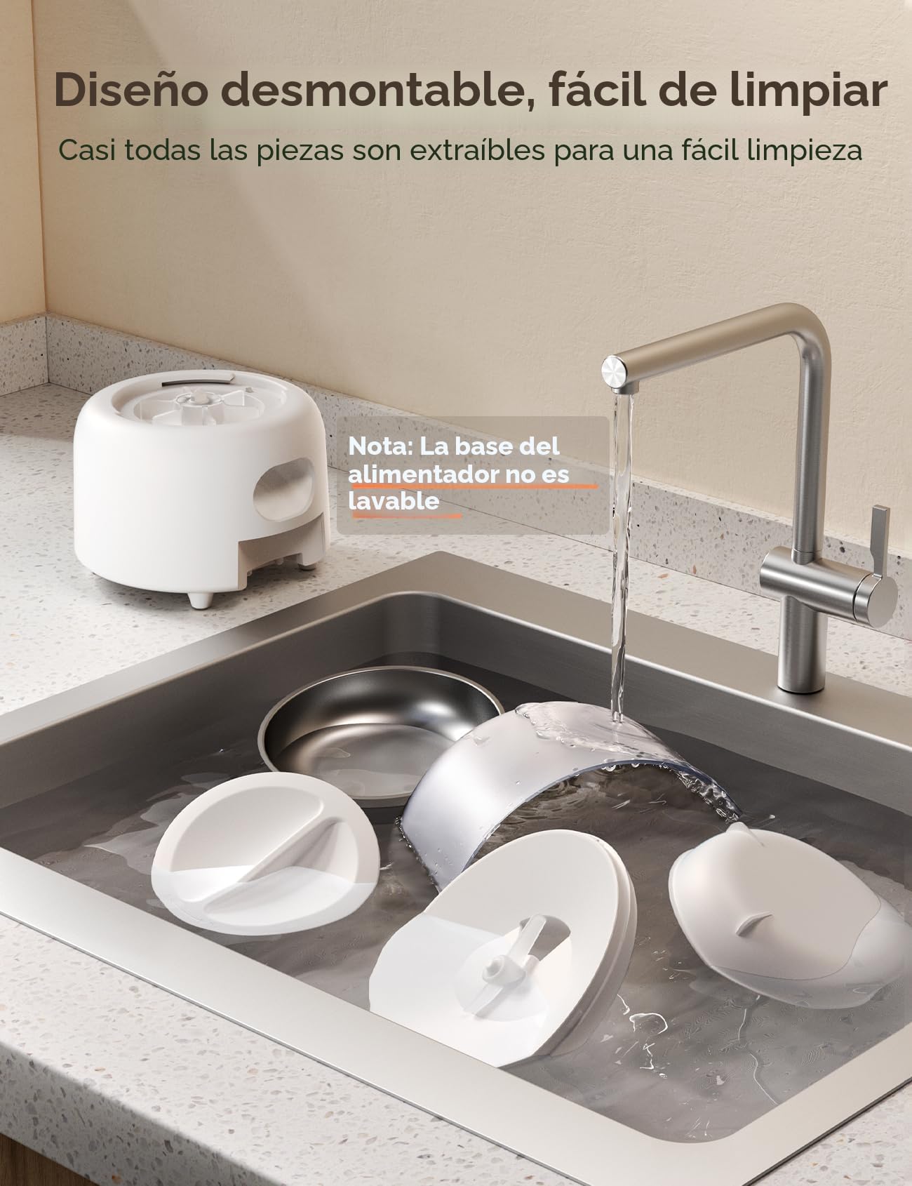 FEELNEEDY Comedero Gato Automático 2.4G Wi-Fi, Dispensador Comida Gatos con Control de App, hasta 10 Comidas/36 Porciones al Día, Tazón para Gatos de Acero Inoxidable, 3L