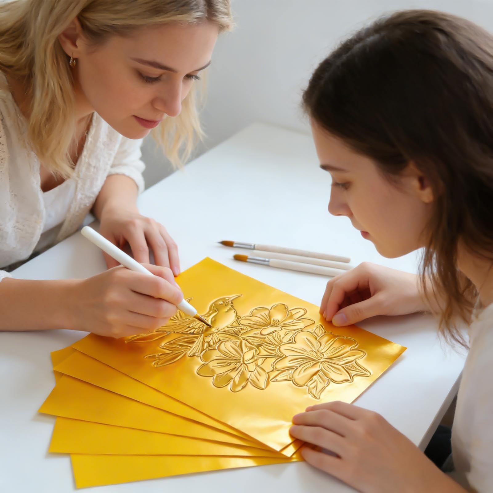 Papel De Foil Para Manualidades,Láminas De Oro Brillantes,Láminas de Aluminio 20x30 cm | Para Proyectos De Manualidades, Scrapbooking, Decoración Y Más