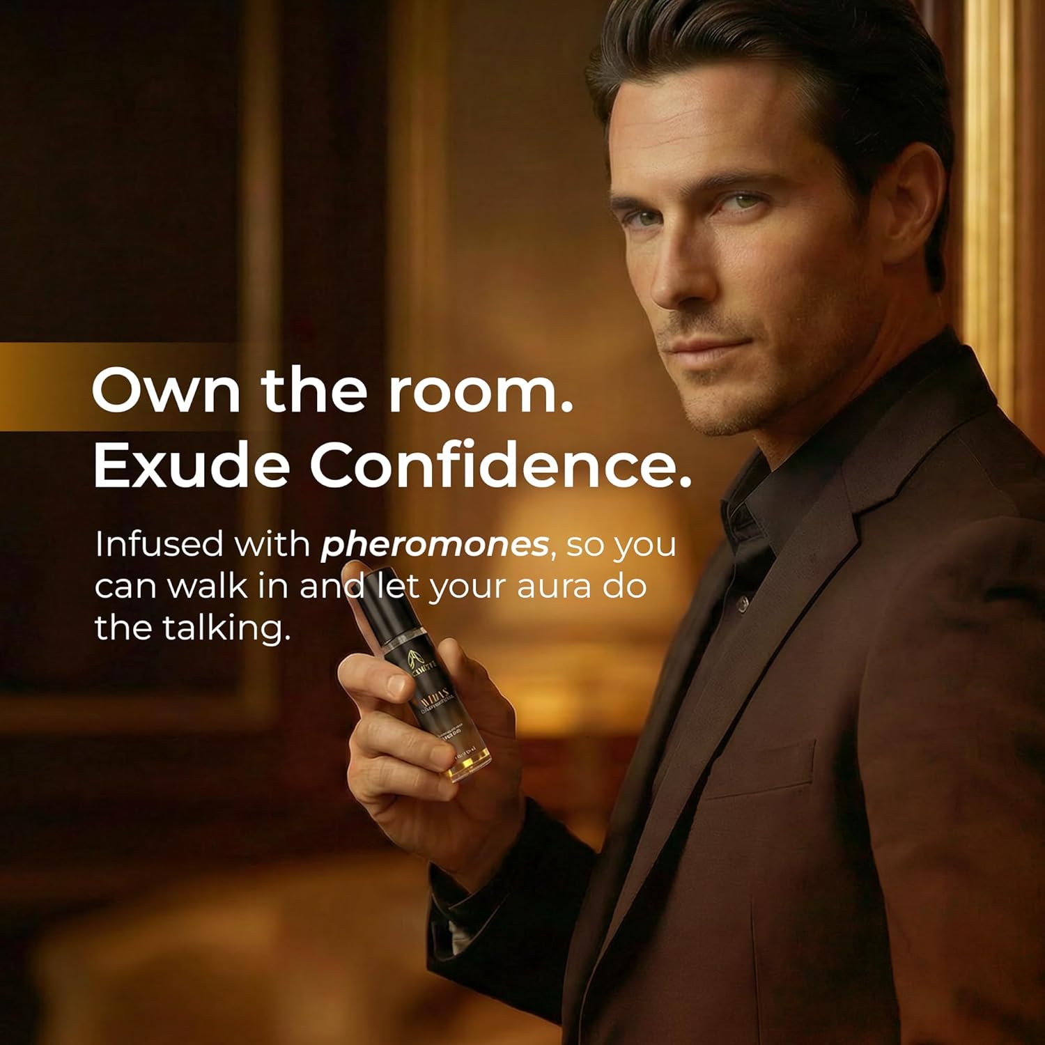 Concentrated Cologne For Men - Long-Lasting Mens Cologne - Pheromones-Infused Oil-Based Perfume For Him - Intense Formula - Travel Size, Rollerball Fragrance - 0.34 oz (10 mL) - Image 2