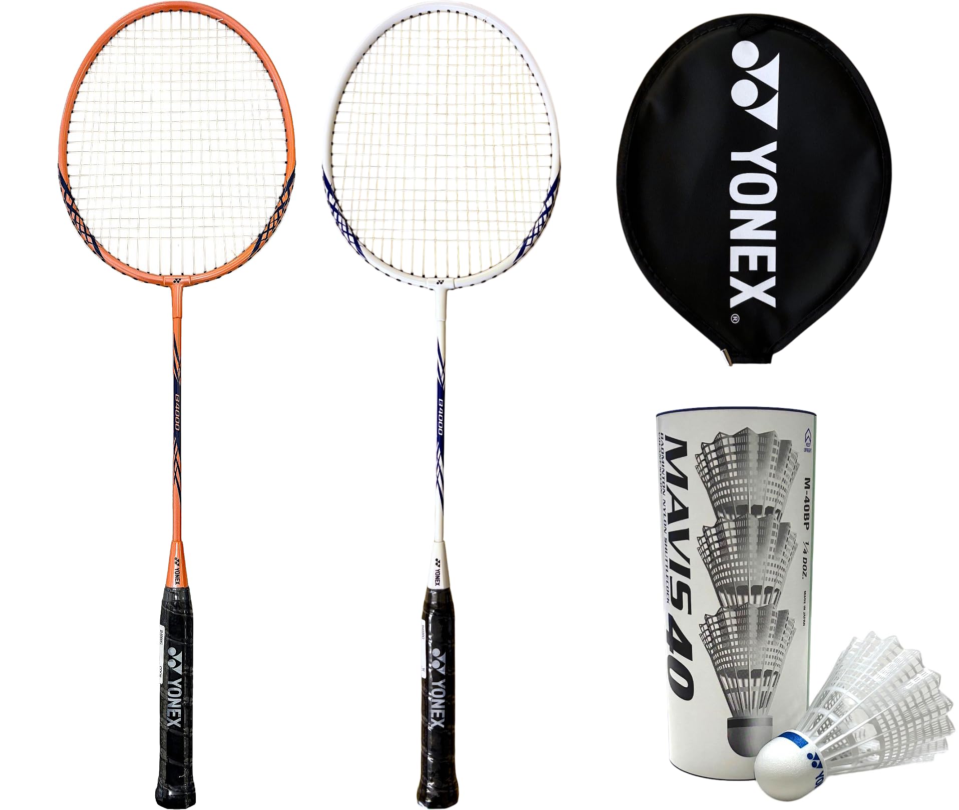 YONEX ヨネックス B-4000 バトミントン ラケット 4本セット 青 橙 YONEX（ヨネックス） B4000 B4000G バドミントン 張り上がりラケット