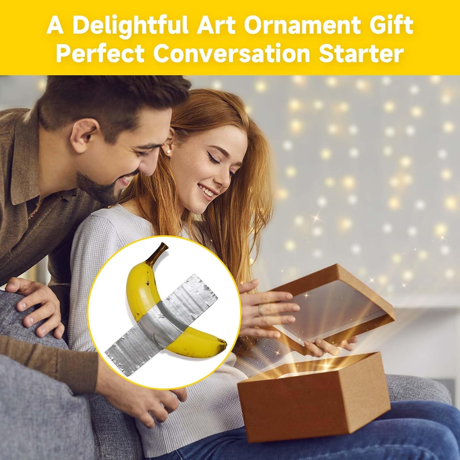 Duct Tape Banana, Handmade Banana Wall Sculpture, Fruit Sculpture Wall Decor, Resin Wall Hanging Decoration for Living Room Dining Room Bedroom Kitchen Office Home Gift for Men Women