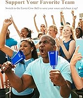 Vista 7 de Eastar Campana de vaca con asa, cencerros grandes para eventos deportivos, paquete de 2 campanas de vaca de 10 pulgadas, campana de animación