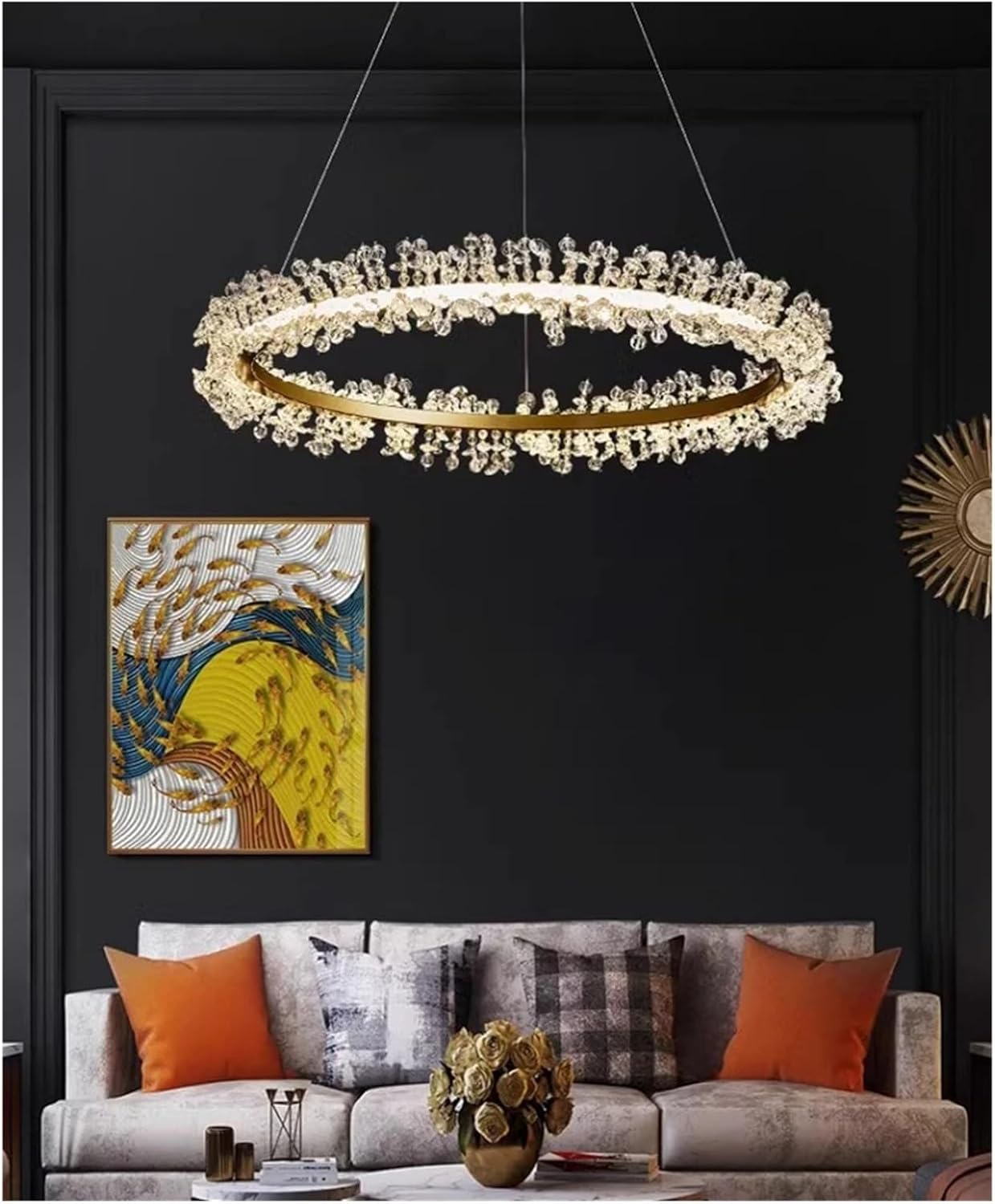 Home Decor Ring Led Lights Pendant Light Lamps for Living Room Chandeliers Dining Hanging Indoor Lighting ﻿,Indoor Illumination