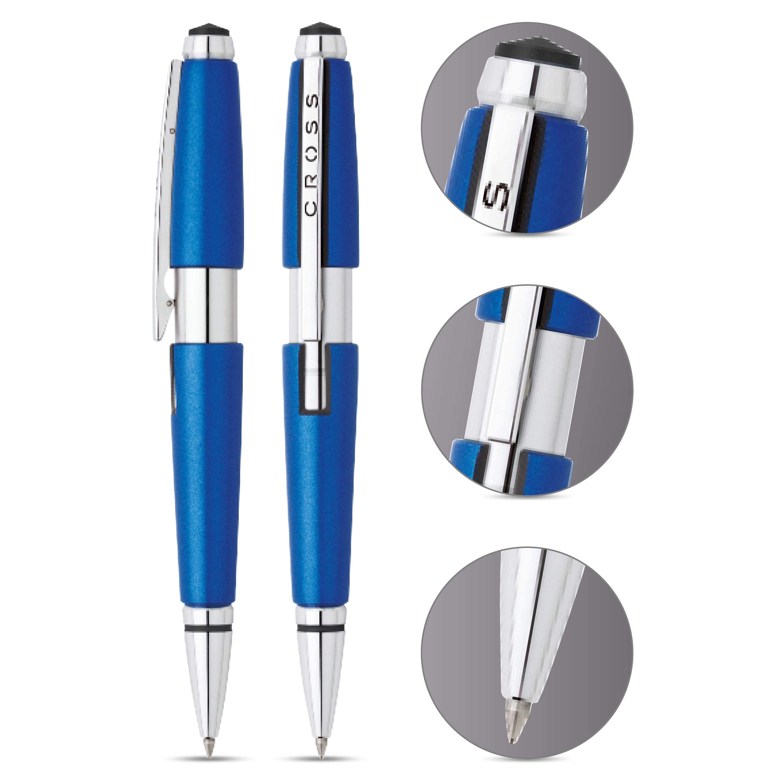 ⭐︎クロス ジェルボールペン エッジ AT0555-3 ニトロブルー Amazon.com : Cross Edge Roller Ball Pen (AT0555-3) : Gel Ink