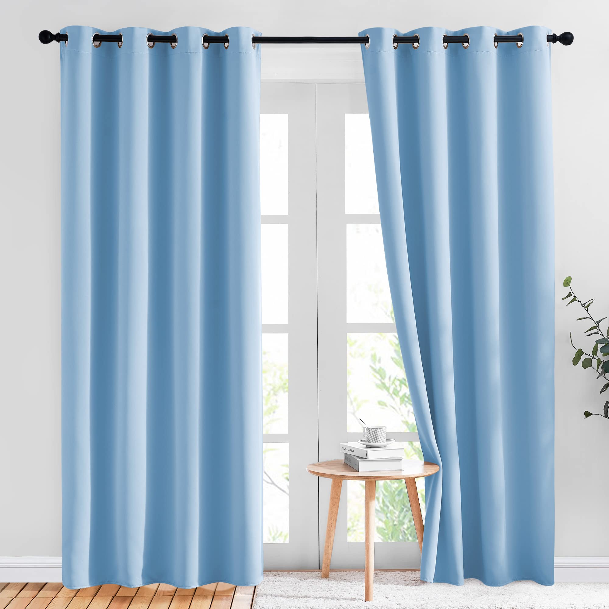 NICETOWN Sky Blue Blackout Curtains