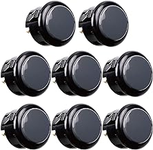Sanwa 8 pcs OBSF-30 Original Push Button 30mm - for Arcade Jamma Video Game & Arcade Joystick Games Console (Gray), Use for Arcade Game Machine Cabinet S@NWA