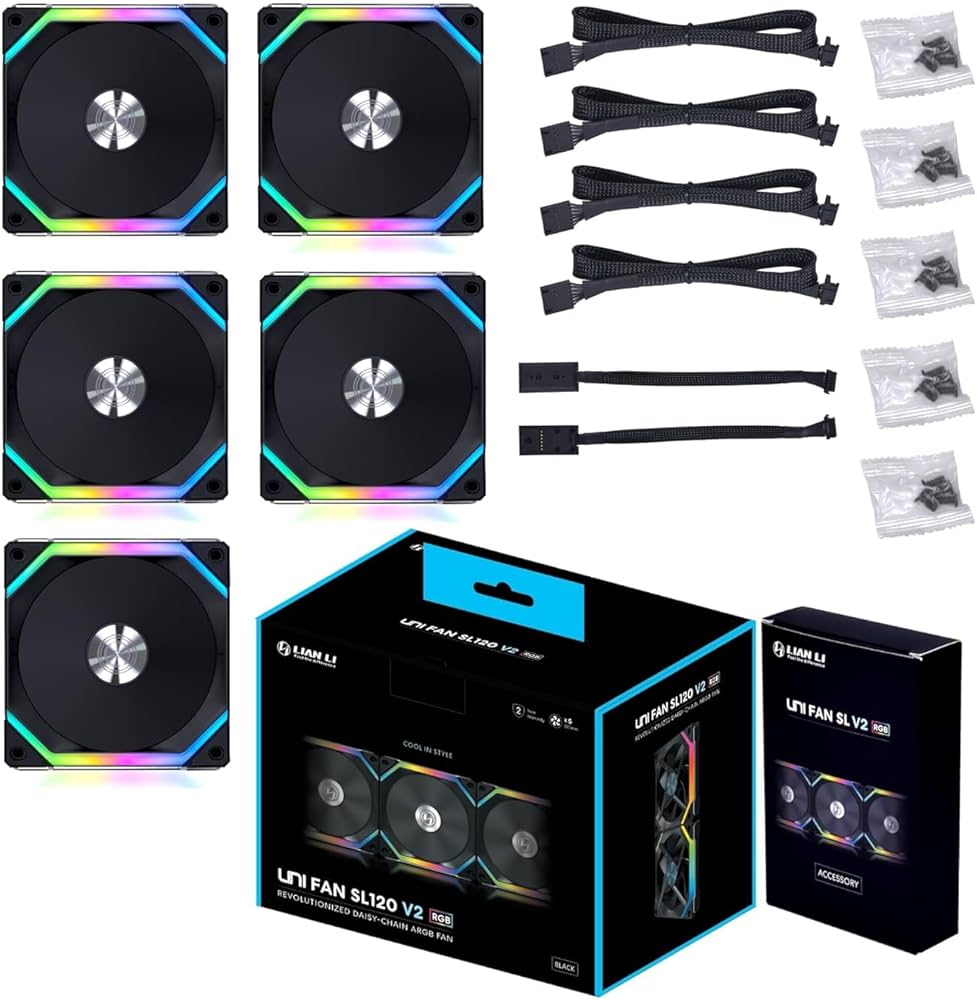 Amazon.com: Lian Li SL120 V2 Black 5pcs Pack (with Controller