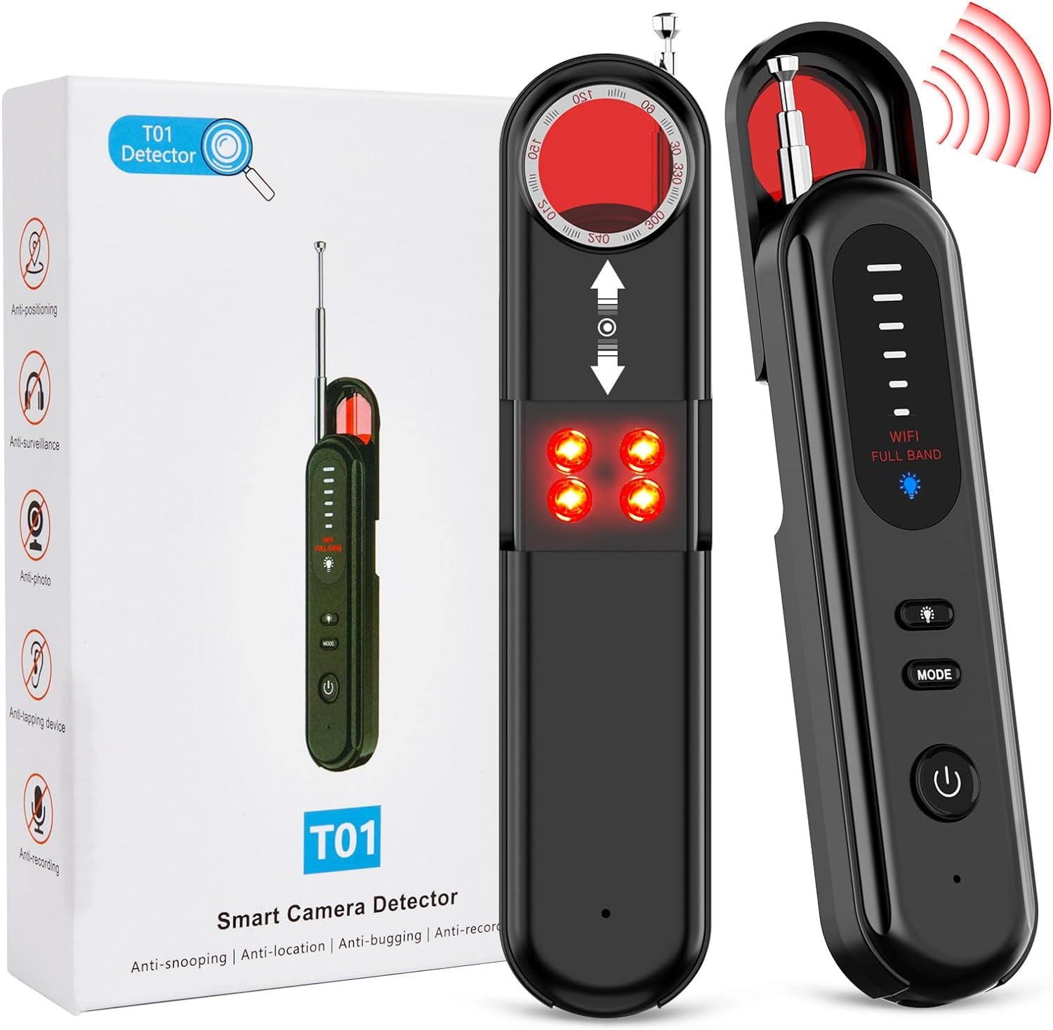 Hidden Camera Detector, GPS Bug Detector Device, Anti Spy Detector, RF Detector for GPS Tracker GSM Listening Device Spy Camera Hidden in Office Car Meeting Hotel Bathroom