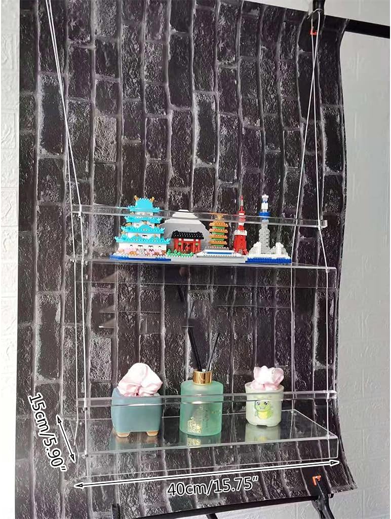 Premium Transpaent Acrylic Window Plant Shelves 2/3 Layers Clear Hanging Floating Wall Shelf Flower Pot Rack Planter Stand Indoow Outdoor Decoration