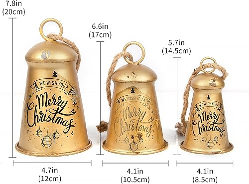 Miniatura 5 de Campanas de Navidad para manualidades, campanas de cobre para árbol de Navidad, regalo para mamá