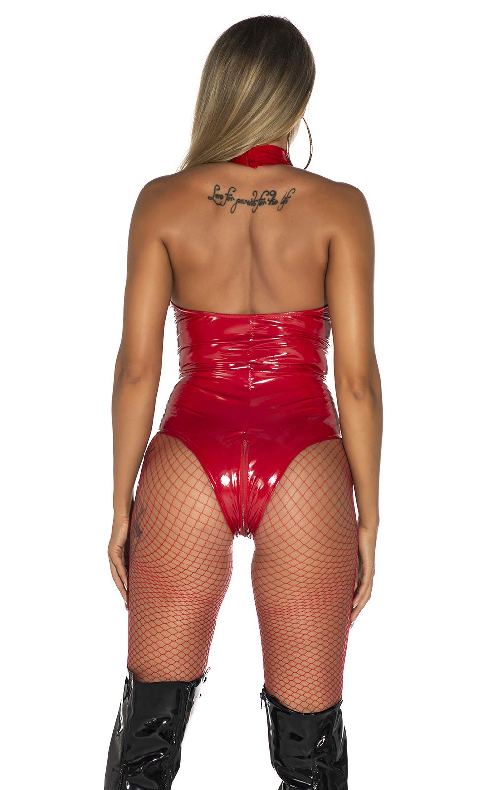 FEOYA Womens Catsuit Patent Leather Bodysuit Zipper Crotch Shinny Teddy One Piece Metallic Unitard Leotard XS-3XL