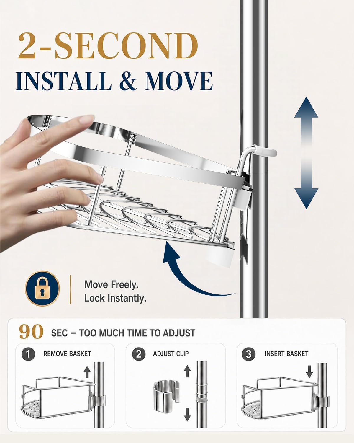 Rustproof Shower Caddy - Organize Your Bathroom! -2