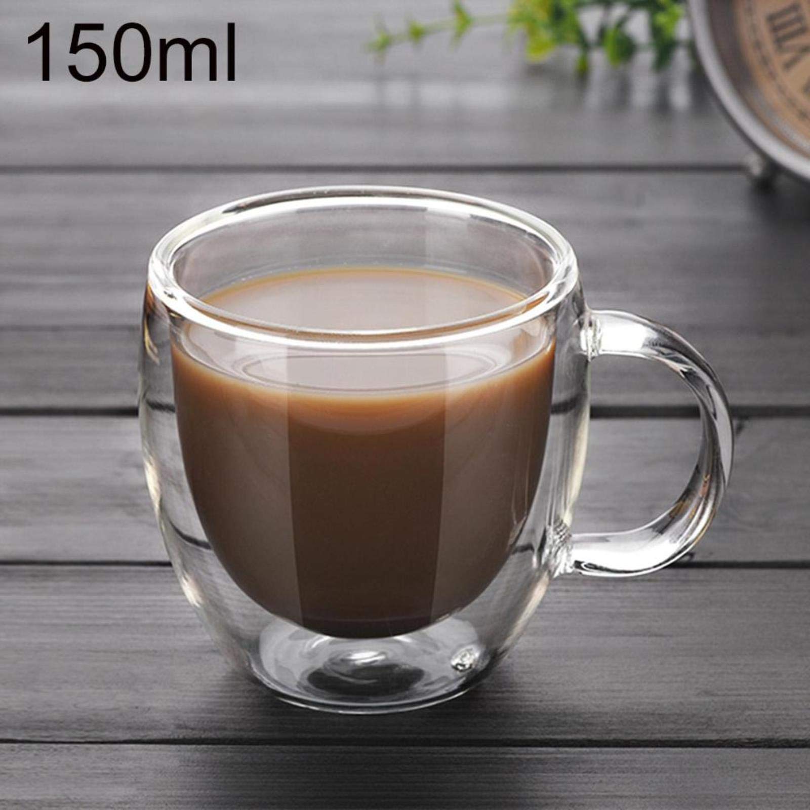 BORATO Occhiali 4 Pc Cupi Di Caffè In Vetro Trasparente Milk Whisky Tea Birre Da Tè Double Creative Cocktail Resistente Cocktail Vodka Vino Aggi-150Ml X 4Pcs,A