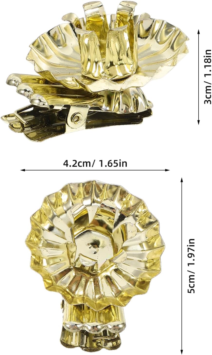 Cabilock 100pcs Metal Candle Clips for Christmas Tree Candle Holders Flat Bottom Elegant Xmas Decoration for Holiday Lightweight Design