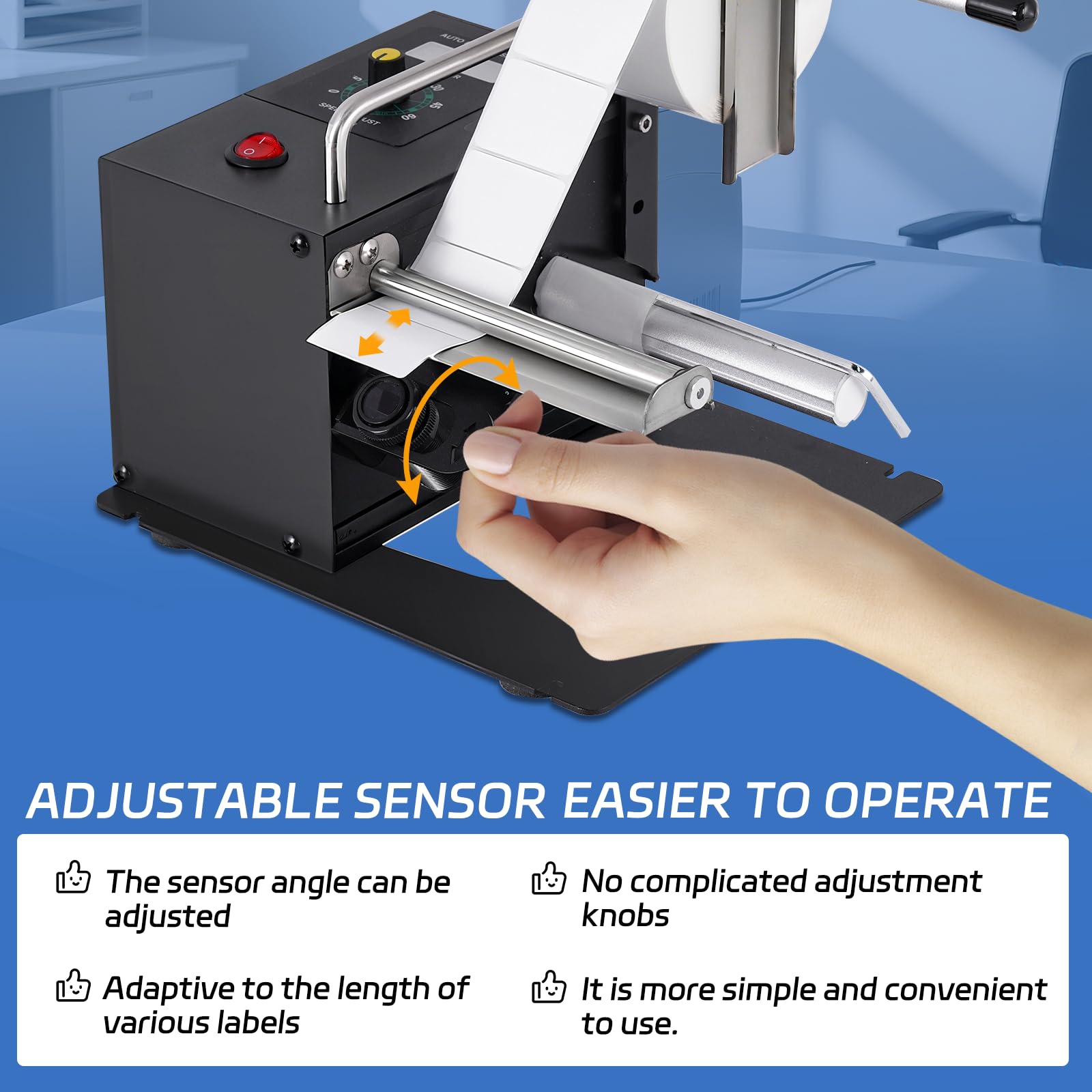 YUCHENGTECH Distributeur D'étiquettes Automatique 5 Vitesses 0-9999 | avec Comptage Automatique de 0 à 9999 et 5 Vitesses Réglables Largeur 5-120mm pour Étiquettes Autocollantes/PET/PVC
