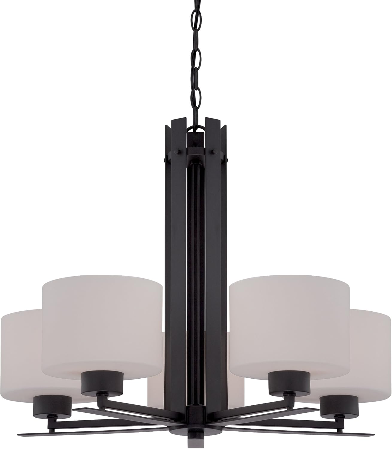 🔥 Flаѕh Sаlе Nuvo Lighting 60/5305 Parallel Five Light Chandelier 60 Watt A19 Max. Etched Opal Glass Aged Bronze Fixture