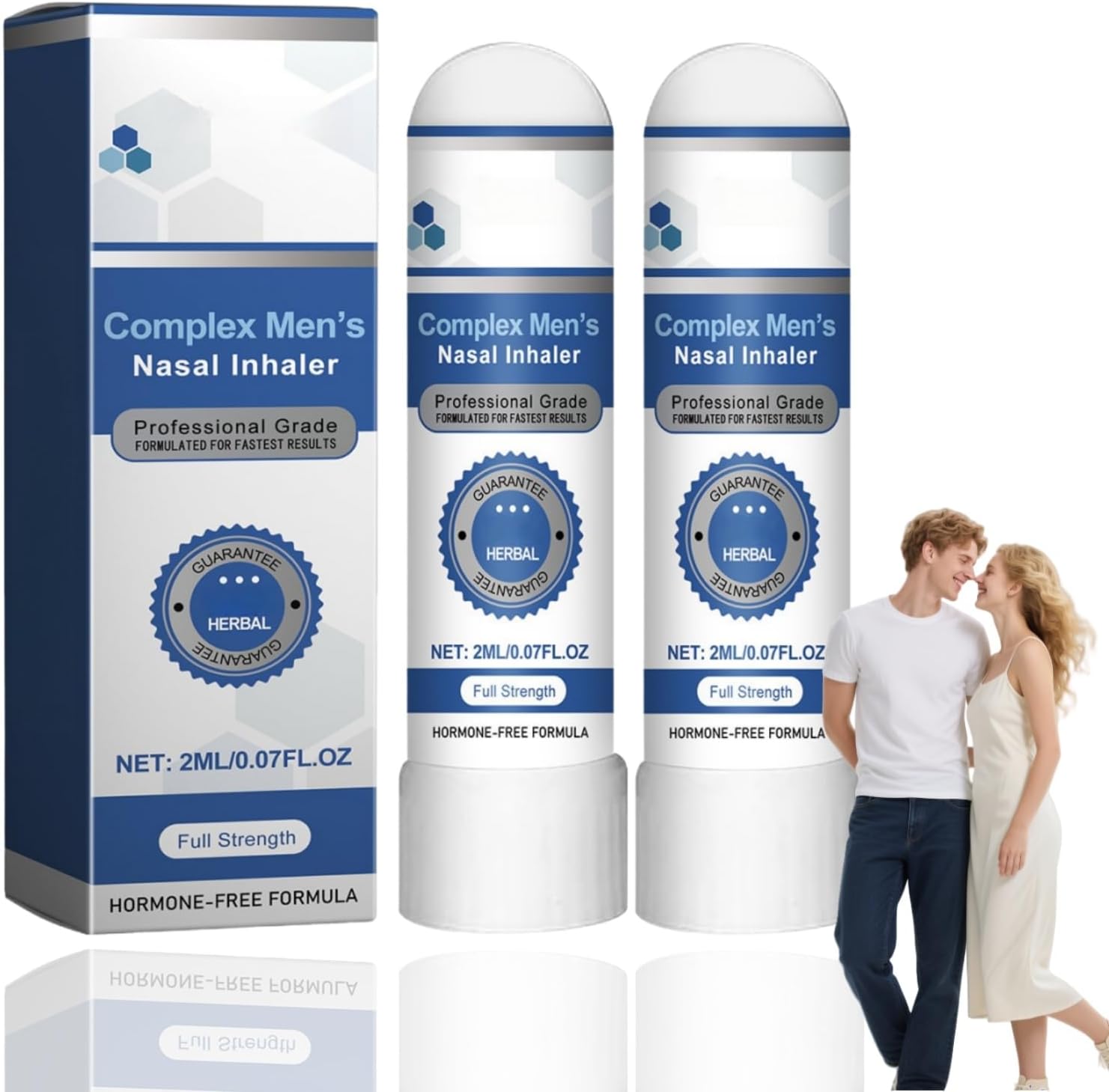 2Pcs Complex Men’s Nasal Inhaler, Men’s Nasal Inhaler Stick – Natural Energy & Vitality Booster for Body Care, Portable Inhaler, Natural Plant Comfort Body Skin Care