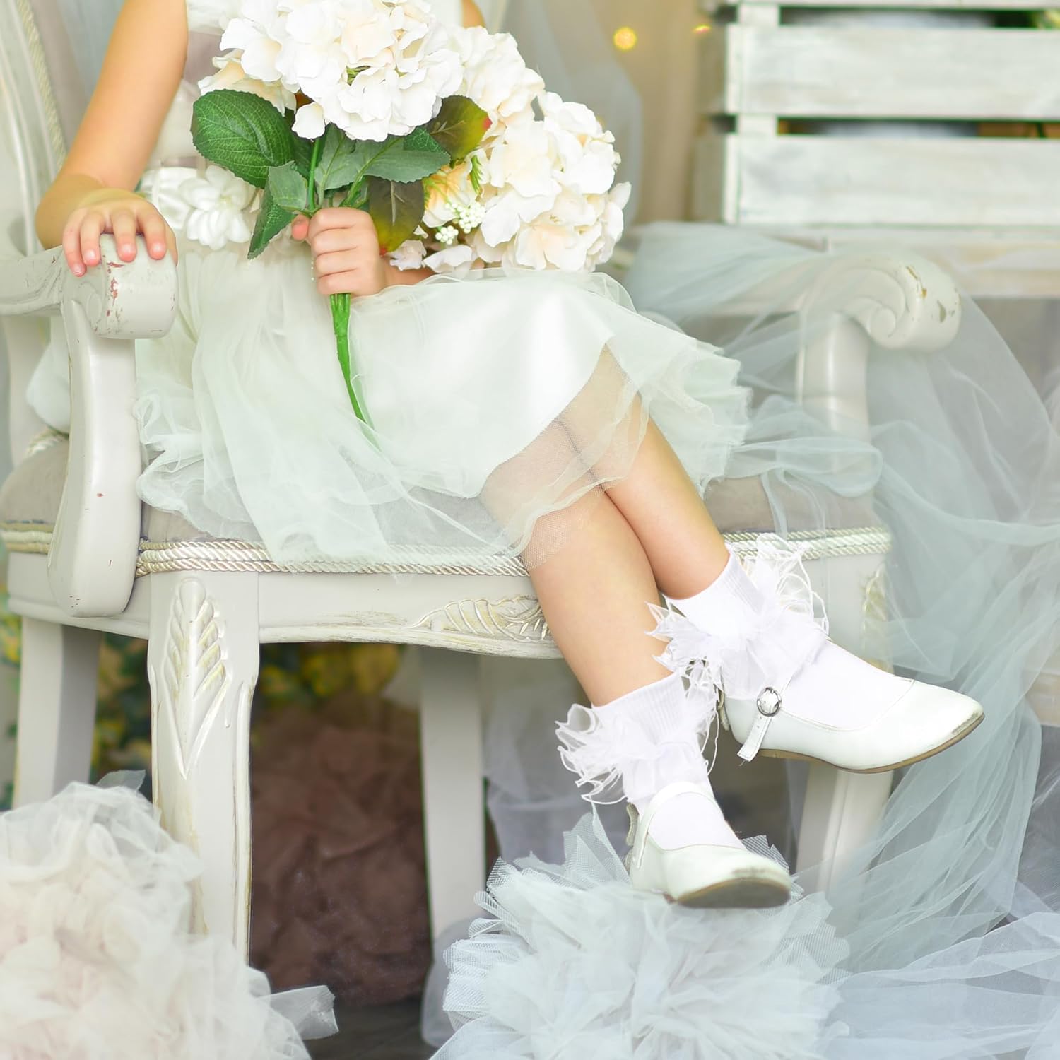 choyaxo 3 Pairs Girls Ruffle Socks Frilly Socks Big Ruffle for Toddler Girls - Image 5