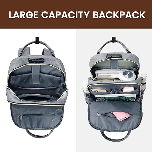 Miniatura 2 de LOVEVOOK - Mochila antirrobo con candado de seguridad para computadora portátil de 15.6 pulgadas unisex mochila para viajar, ir a la escuela y