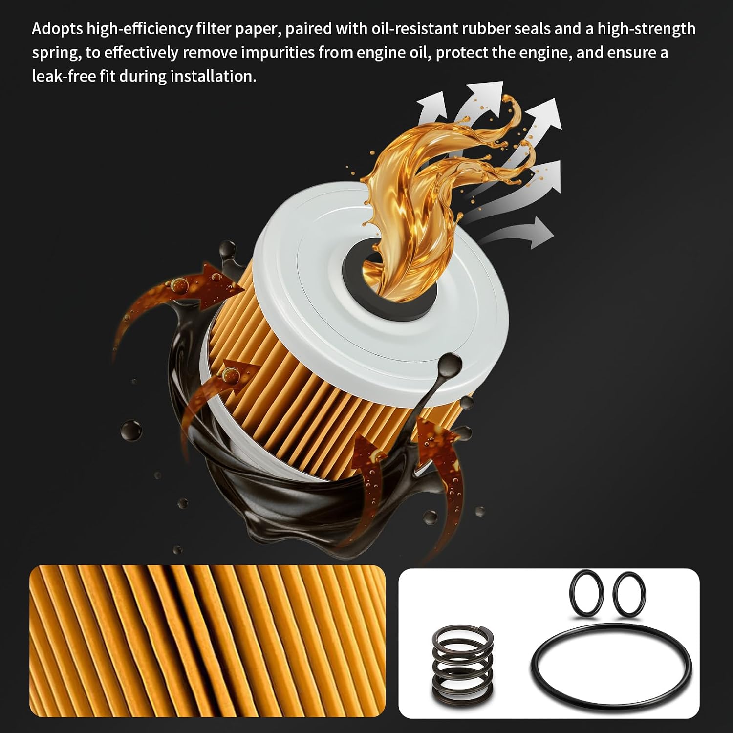 Oil Filter & Spring For Honda FourTrax 300 TRX300/FW TRX300EX TRX400EX | For Rancher 350,Foreman 400 450 500 520,Racher 420,Pioneer 500 520,15412-HM5-A10 ,15414-KF0-000,91302-KF0-003 ,91302-KPF-960