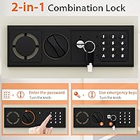 Vista 2 de Giantex Caja de seguridad oculta de pared electrónica, Gabinete de seguridad plano electrónico de pared incorporado (blanco)
