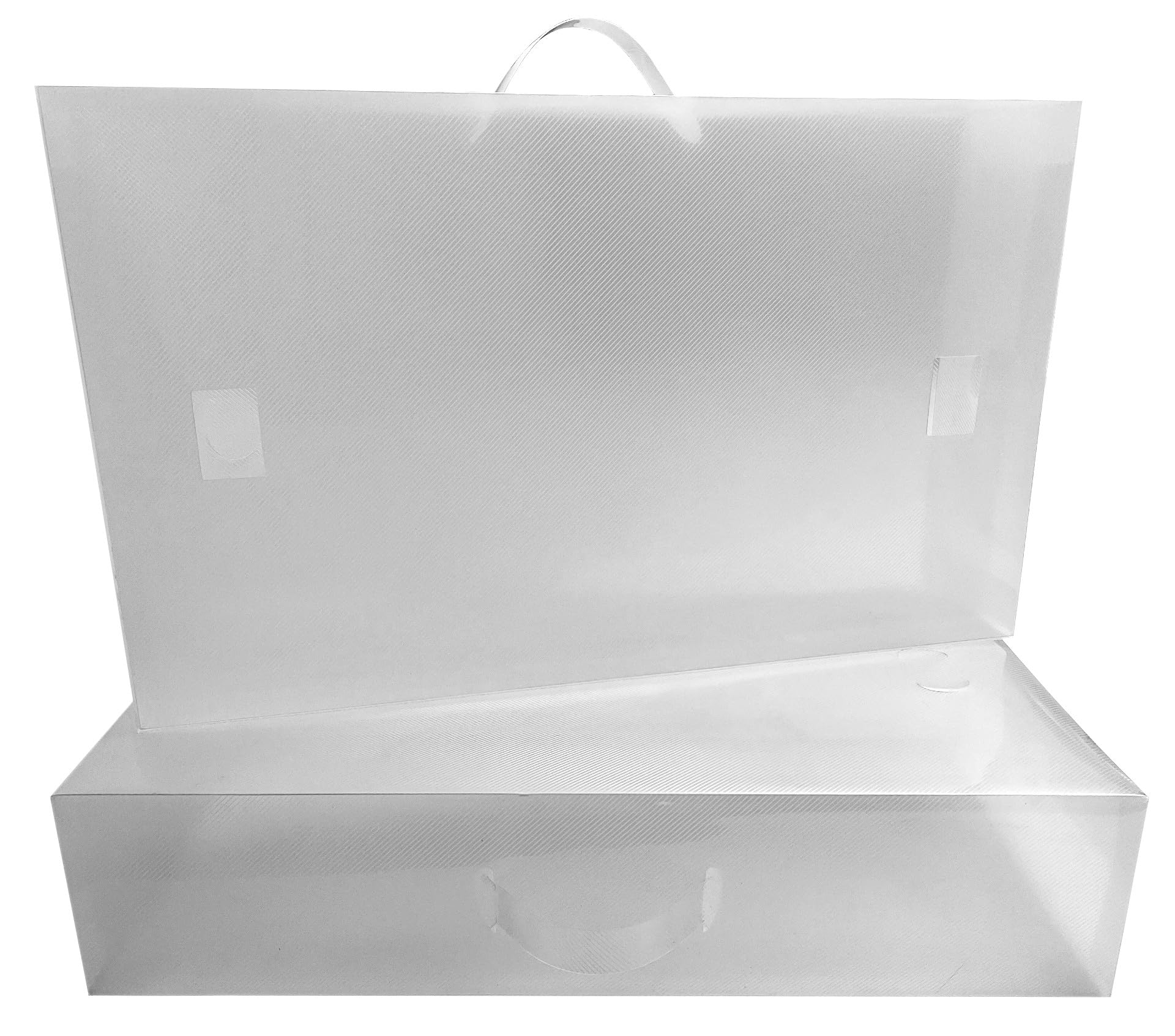 QQbed 10 pack Clear Plastic Stackable Storage Shoe Boxes with Handle for High Boots