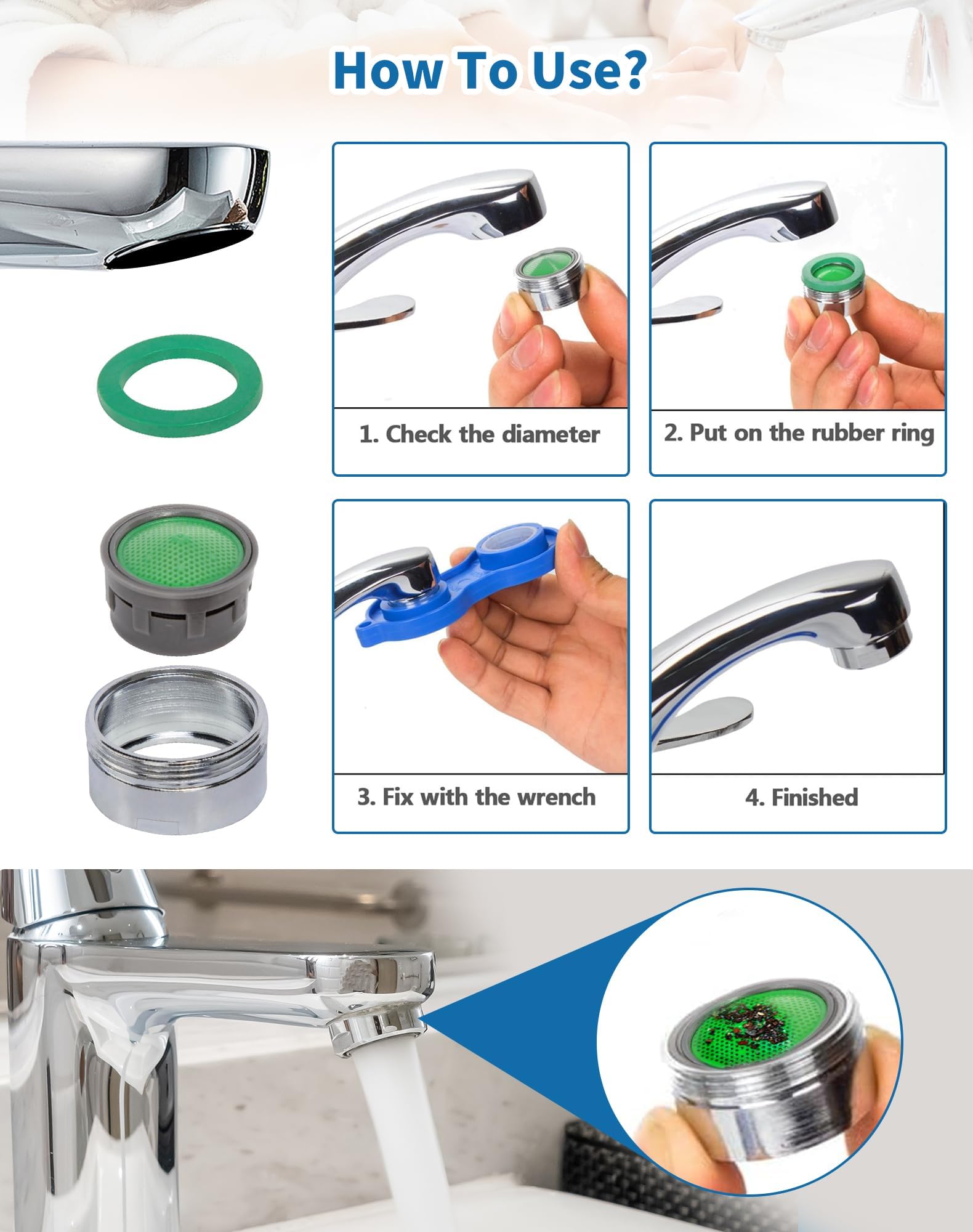 35 Pezzi Rompigetto Aeratore Per Rubinetti M24 - Risparmio Idrico, Filettatura Esterna 24mm - Foto 4