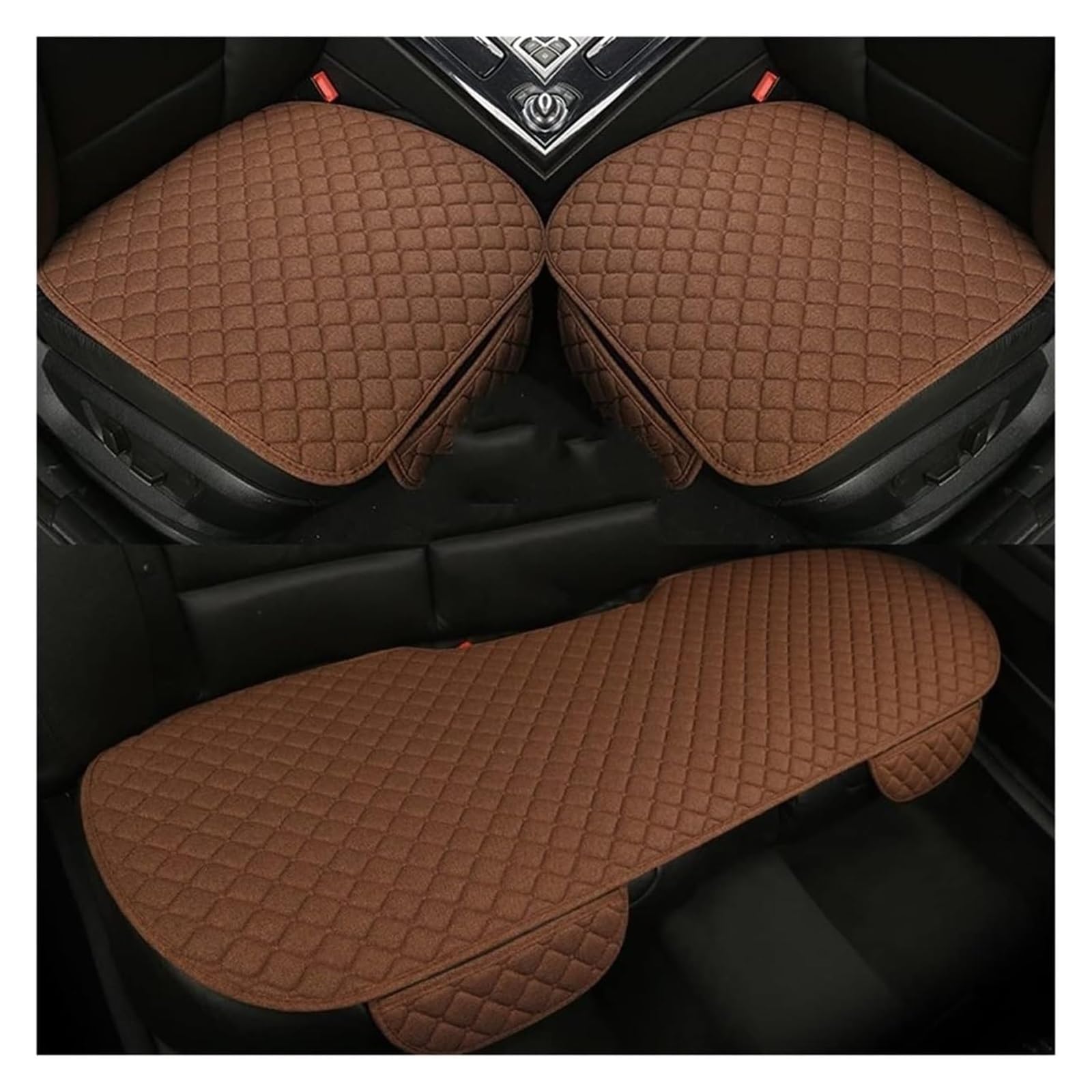 Copri-Sedile Coprisedile Universale Per Auto Protezione Dello Schienale Sedile Anteriore Posteriore Cuscino Lavabile Tappetino Per Auto Coprisedili Auto(Coffee-3pcs)