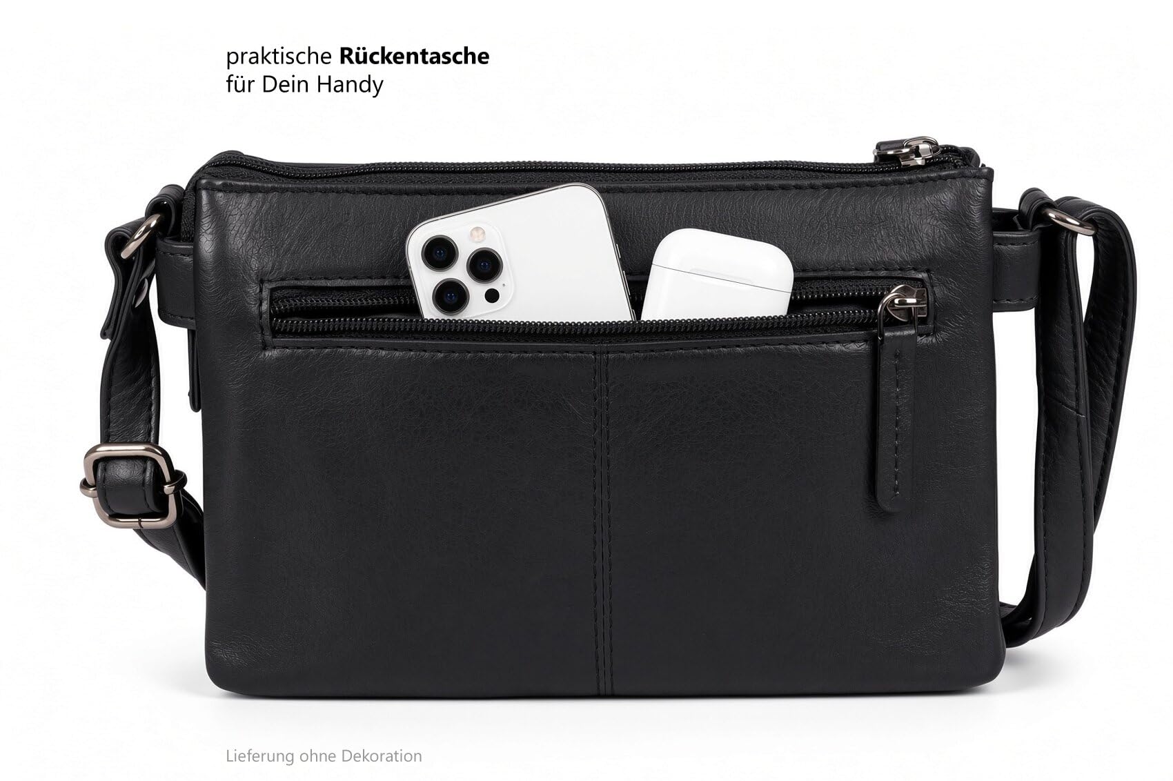 Handtasche Leder klein Damen Crossbody Schultertasche Portpirie 1617 +e