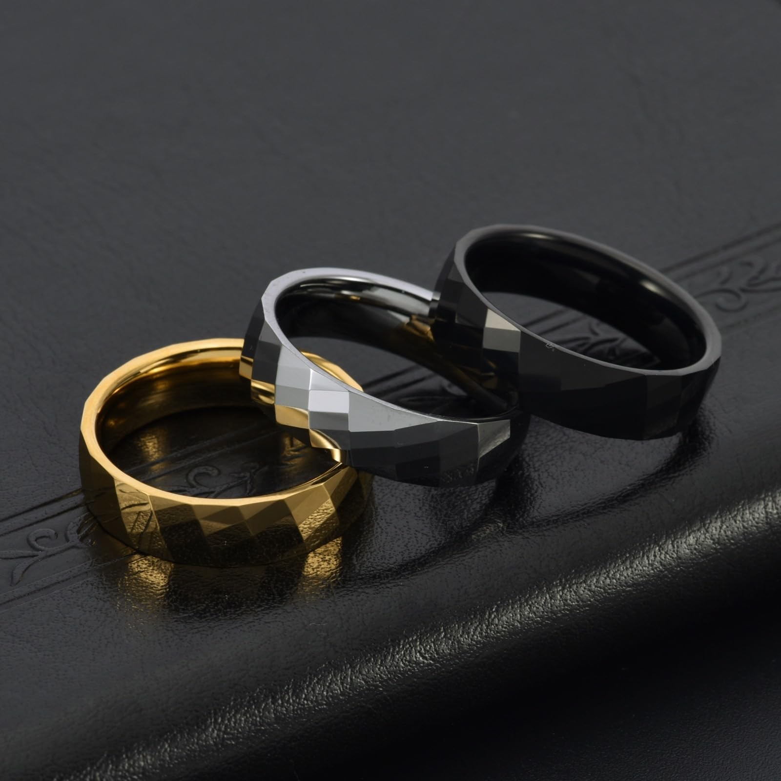 Bague Homme Tungstène 6mm Géométrique Alliance de Fiançailles Bijoux Mariage