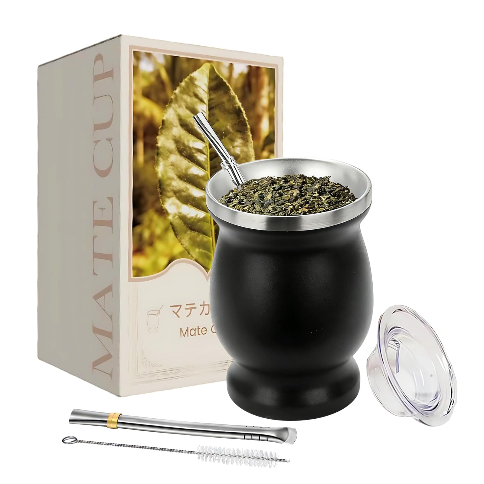 Amazon.co.jp: マテ茶 カップ ステンレス製 マテ茶 セット 230ml マテ