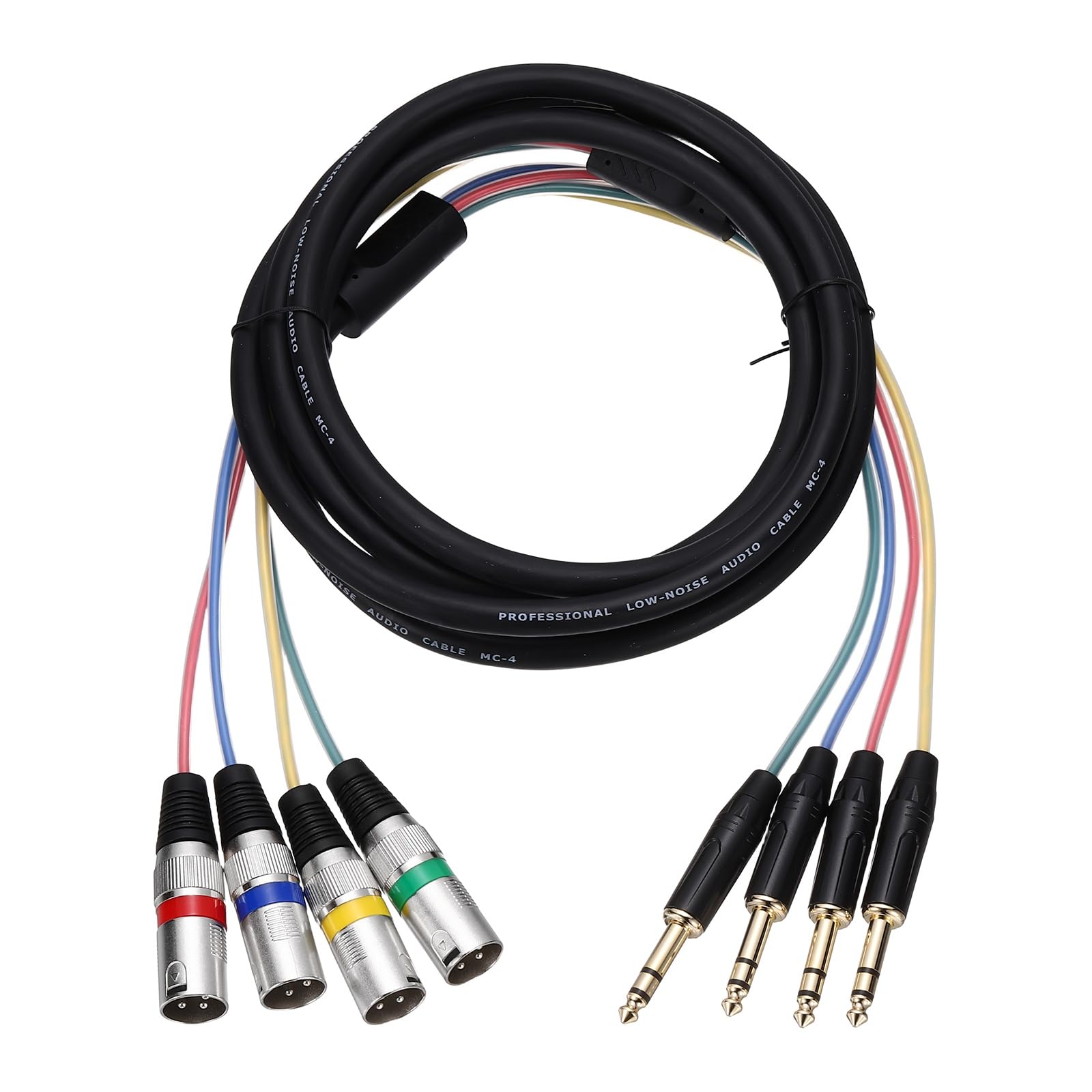 QUARKZMAN 1 Unidad Cable Multicable XLR 4 Canales 4 XLR Macho A TRS6.35 Cable Micrófono Cordón Parcheo Micrófono Vías Audio Balanceado Escenario Estudio Grabación En
