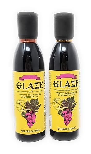 Glaseado con Aceto Balsamico Di Modena IGP, producto de Italia Net 8.45 Fl Oz (8.5 fl oz) - Paquete de 2