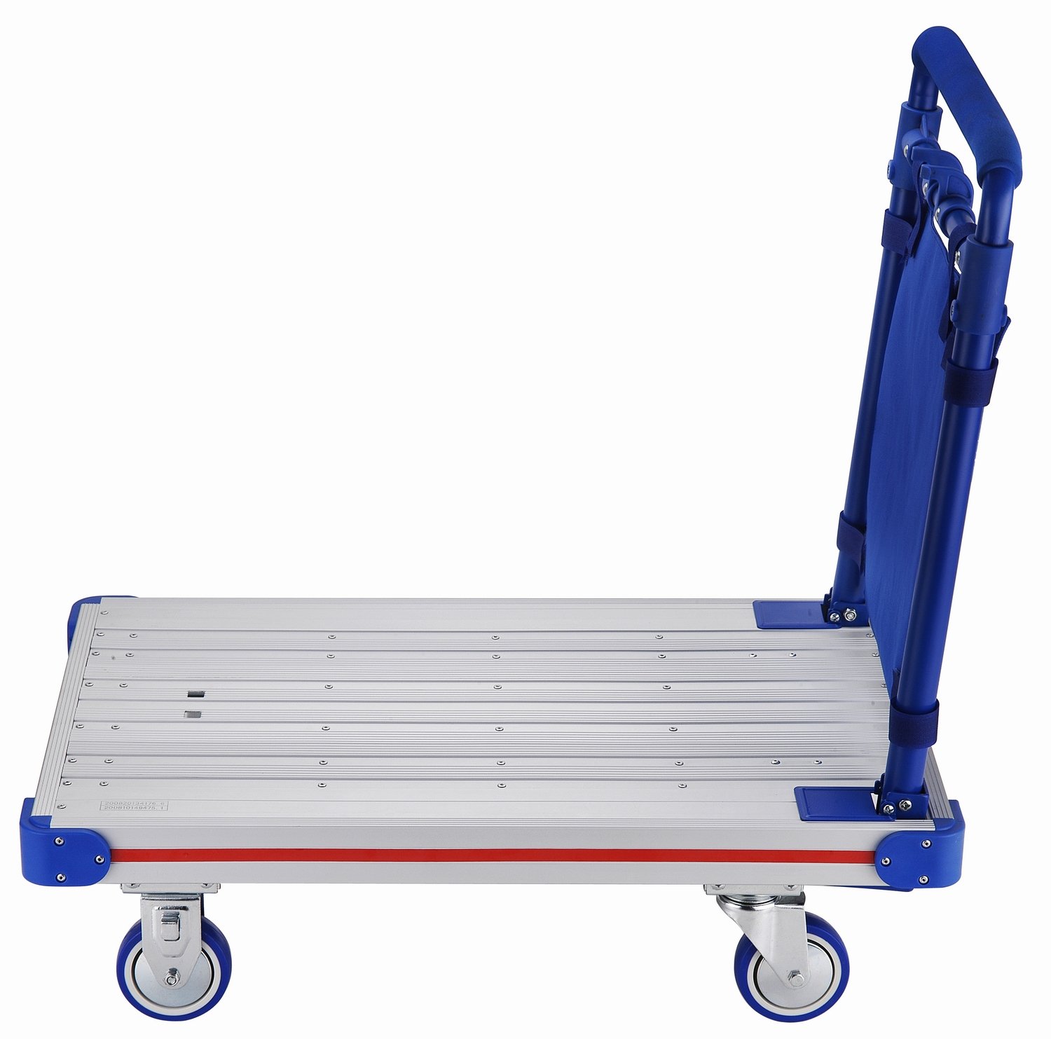 Aluminium Plattformwagen APW20-B, faltbar, blau, 200 kg Tragkraft, Kantenschutz, Schiebewagen, Handwagen, Trolley