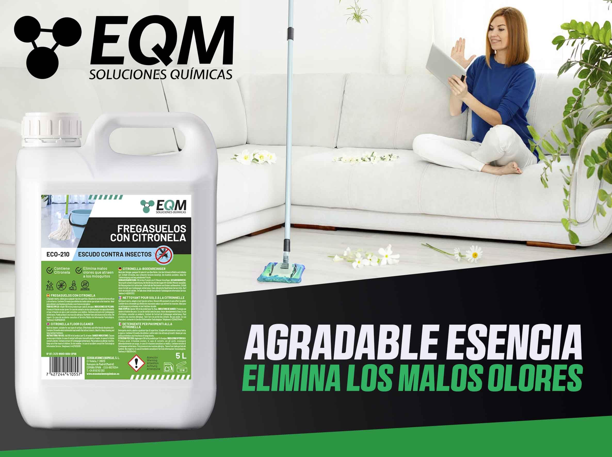 EQM ECO-210 Fregasuelos Citronela 5L Repelente Natural