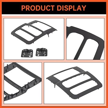 ECOTRIC High Grade Double DIN Stereo Dash Kit Compatible with 2002-2005 Dodge Ram 1500 2500 3500 Pickup Black Without Wiring Harness