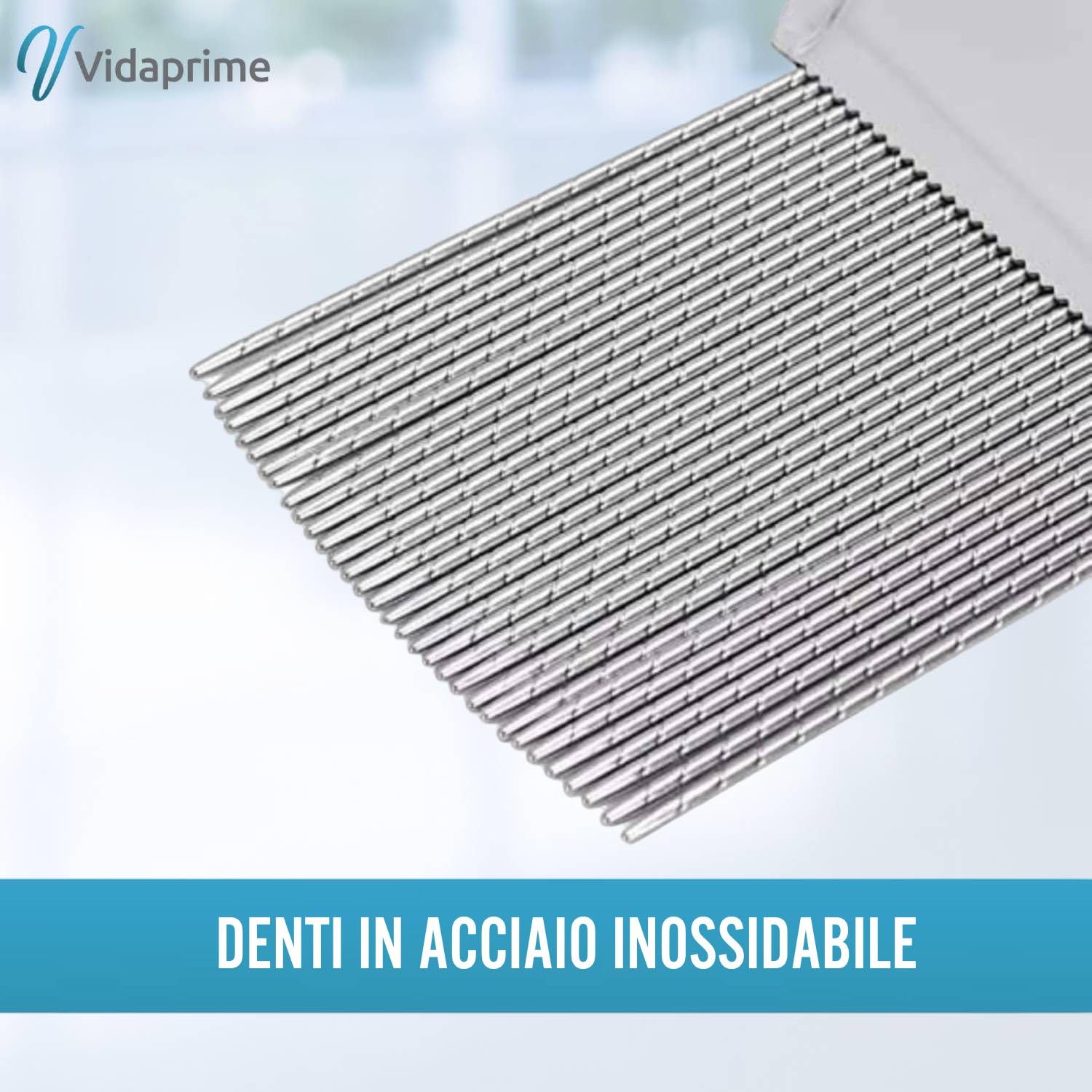 Pettine professionale per la rimozione di pidocchi e lendini con punte a coste, trattamento anti pidocchi e lendini